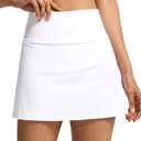 Soothfeel Tennis Skirts for Women High Waisted Golf Skirt with Shorts Pockets Workout Athletic Skort for Woman Casual (Small, White)