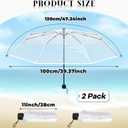 Fabbay 2 Pcs Clear Umbrella Transparent Portable Umbrella Compact Foldable Umbrellas Manual Open Close Folding Umbrellas for Wedding Travel, Dating