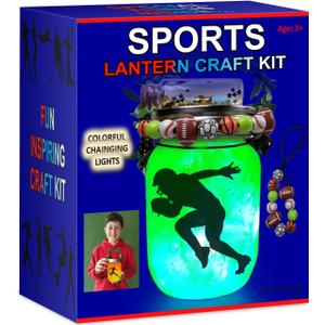 NUMI'SMILE Sports Nightlight Gifts for Boys, DIY Kids Crafts Ages 3 4 5 6 7 8-12 Years Old, Baseball, Soccer, Basketball, Football Gifts, Hockey, Tennis, Surfing Art Kit, Medium