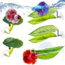 5PCS Betta Hammock & Fish Toys Set, Soft Aquarium Decor Plastic Plants that Wont Damage Fishtail, Acrylic Tube Tunnel for Betta Fish Tank Decorations, Aquarium Hideout with Spare Suction Cups