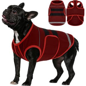 IDOMIK Dog Anxiety Vest, Adjustable Thunder Jacket for Dogs Anxiety Relief, Soft Dog Calming Shirt for Thunderstorms, Fireworks, Vet Visit & Separation - Suitable for Dogs,Red, XS