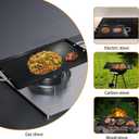 LetFeng 26 Double Burner Griddle Nonstick Double Burner Stainless Steels Stove Top Flat Griddle Coated Cool Touch Handle Oven Safe & Compatible With All Stovetops Black And Silver