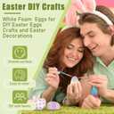 Thenshop 40 Pcs Easter Eggs DIY Kit for Painting Decorating with 24 White Pastel Foam Eggs, 4 Strips of Paint, 4 Paint Palette, 8 Brush for Basket Decorations Stuffers Spring Party
