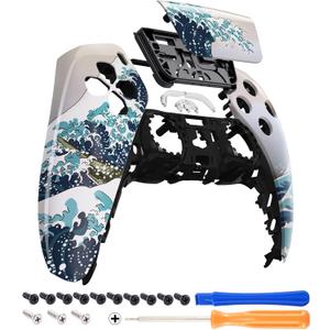 eXtremeRate The Great Wave Touchpad Front Top Shell Compatible with ps5 Controller BDM-010 020 030 040 050, DIY Replacement Shell Custom Touch Pad Cover Compatible with ps5 Controller