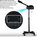 LCD Facial Steamer Professional for Clean Skin, Skin Care Use at Home, Beauty Salon, Spa with Hot Mist, Timer Function, Adjustable Height, Rolling Wheels - Black
