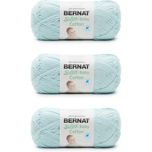 Bernat Softee Baby Cotton Aqua Mist Yarn - 3 Pack of 120g/4.25oz - Blend - 3 DK (Light) - 254 Yards - Knitting/Crochet