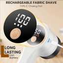 Rechargeable Fabric Shaver,Lint Remover with Digital Display,Electric Portable Sweater Shaver Lint Shaver with 3 Speeds,6 Leaf Blades,Remove Pilling from Clothes,Furniture, Couch, Sweater, Blanket