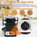 Waffle Maker, 1400W Belgian Waffle Maker, Double Waffle Iron 180 Flip, Rotating Nonstick Plates, Adjustable Browning Control, Locking Buckle & Cool Touch Handle, Removable Drip Tray, Stainless Steel