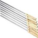 G & F Products Brazilian BBQ Skewers, Stainless Steel Kabob Sticks, 17-Inch Flat Blade, Heavy-Duty Hardwood Handles, Set of 8, Reusable, Commercial-Grade for Grilling Meat & Kebab, Outdoor Cooking
