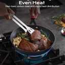 Carbon Steel Pan, 12 Inch Nonstick Frying Pan Skillet with Lid