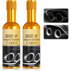 2PCS Catalytic Converter Cleaner Kit, Exhaust System Pipe Carbon Removal Cleaner Treatment Additive Oil, Fuel and Exhaust Pipe Cleaners, Fuel System Treatment Oil for Gas and Diesel Car