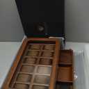 Gift Set 12 Slot Leather Watch Box with Valet Drawer & Matching 5 Watch Travel Case - Luxury Case Display Organizer, Locking Mens Jewelry Watches Holder, Men's Storage Boxes Glass Top Tan/Brown