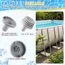 Pushglossy 1 Set Swimming Pool Water Jet Connectors Replacement Parts Kit Small Strainers with Pool Outlet Strainers, Inlet Nozzles and Hole Plugs with 1.25 Inch Fittings (Black,Grey)