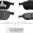 BOSCH BE1044H Blue Ceramic Disc Brake Pad Set With Hardware - Compatible With Select Ford C-Max, EcoSport, Escape, Fiesta, Focus; Mazda 3, 5; Volvo C30, C70, S40, V40 Cross Country, V50; FRONT