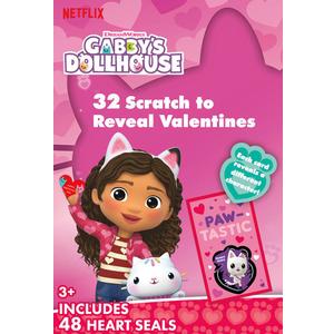 Pack Of 2 Netflix DreamWorks Gabby's Dollhouse Valentine's Scratch Heart Seals