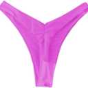 YELAIVP Women's Ruched Back Bikini Bottoms High Cut Bathing Suit Bottoms Cheeky Thong Swimsuit Bottom XL