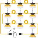 LEDIARY 100FT LED Construction String Lights, 100W 10000LM String Work Light, Linkable Temporary Lighting for Jobsite, Patio, Indoor, Outdoor-ETL Listed