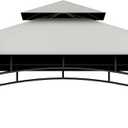 Grill Gazebo Replacement Top, 5 * 8 Outdoor BBQ Top Cover, Double Layer BBQ Gazebo Top Canopy for Model #L-GG001PST-F (Gray)