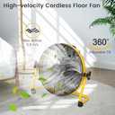 12'' Portable Battery Operated Fan, 20000 mAh Cordless Rechargeable Floor Camping Fan for Outdoor, DC 24V, 40dB Low Noise,6-32 Longer Running Time, High-Velocity 5.8 m/s