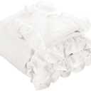Lush Decor Ella Ruffle Lace Throw Blanket, 50" W x 60" L, White - Coquette Throw Blankets for Bed - Couch Blanket - Ruffled Throw Blanket for Couch