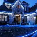 Brightown Solar String Lights Outdoor, 39FT 100 LED Rope Lights Solar Powered with 8 Lighting Modes, Waterproof Solar Patio Lights, Solar String Lights for Outside Tree Yard Halloween Decoration, Blue
