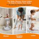 Foldable Baby Shower Stand, Toddler Shower Stand with Anti-Slip Base & Anti-Pinch Silicone, Baby Shower Standing Support 6-36 Months,Baby Stand Up Shower |Soporte para Baera de Beb (Grey)