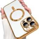 ZIYE Magnetic Case Made for iPhone 16 Pro 6.3 Inch [Compatible with MagSafe] Soft TPU Phone Phone Cover with Full Camera Lens Anti-Scratch Drop Protection Phone Case for Women Men, Desert Titanium