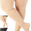 Extra Wide Compression Stockings for Men and Women 20-30mmHg - Opaque Compression Thigh High for Circulation, Arthritis, Edema, Lymphedema, Swelling - Beige, 5X-Large - A213BE8