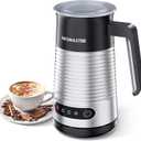 AROMASTER Milk Frother, 4 IN 1 Electric Milk Frother and Steamer for Coffee, Lattes, Cappuccinos, Automatic Hot Dense/Airy Foam & Cold Foam Maker, Ideal for Home, Kitchen and Office Daily Use (Silver)