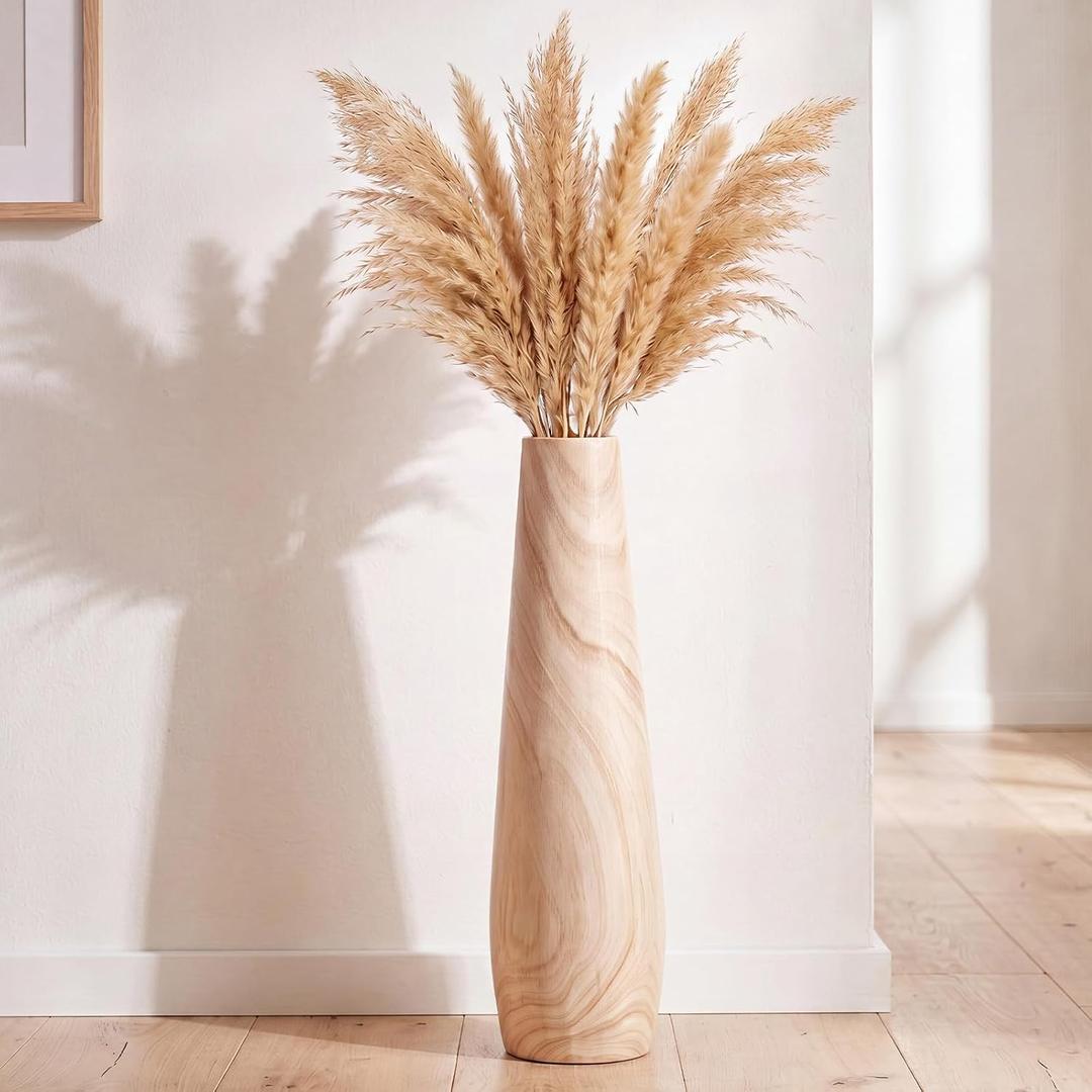 Leinuosen 22'' Flared Style Floor Vase Home Decor, Set of 1 | Natural Wood Tall Floor Vase Decor, Boho Farmhouse Decorative for Living Room Bedroom Entryway