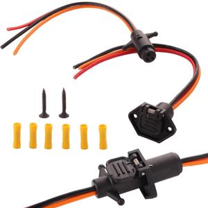 12-24V 10 Gauge 3 Wire Plug for a Trolling Motor, Compatible with Minn Kota Marine Boat kayak Waterproof Trolling Motor Plug and Receptacle Set, Trolling Motor Socket Quick Connect, 3 Prong