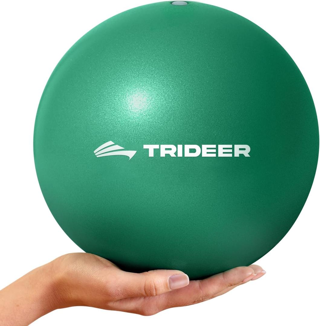 Trideer Exercise Balls Physical Therapy, 9 Inch Pilates Ball Between Knees for Physical Therapy, Mini Exercise Ball - Yoga Ball, Small Workout Balls for Core Strength and Back Support (Green/With Pump)
