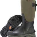 Showave Men's Rubber Hunting Boots, Waterproof Rain Boots Insulated Neoprene Mud Boot, Durable Arctic Outdoor Working Boot with Steel Shank (12, Olive)