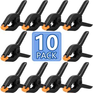 8 x 10 Pack 6 inch Plastic Spring Clamps, Black Heavy Duty Clips, Backdrop Clips, Plastic Clamps for Crafts, Backdrop Stand, Woodworking, Photography