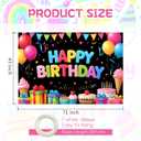 Happy Birthday Backdrop for Boys and Girls Colorful School Birthday Party Decorations, Fun Photo Booth Background, Backdrop Banner Party Decor Supplies 71x43IN