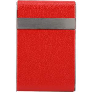Cigarette Case Cigarette Case Hold 20 Cigarettes Stainless Steel Smoker Women Cigarettes Case (Black) (Red)