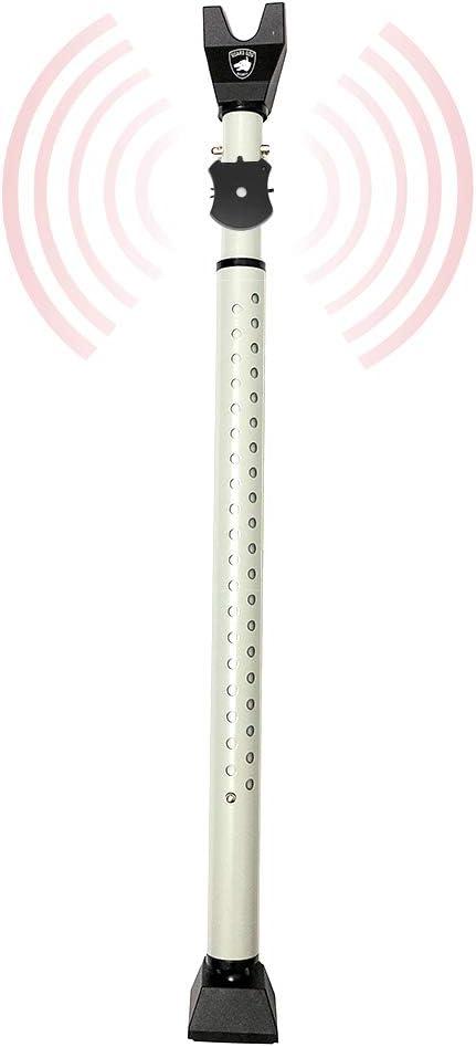 Adjustable Sliding Door Security Bar, Door Jammer 2-in-1 Adjustable Door Knob and Sliding Patio Door Stoppers Security with Alarm, 40 Different Adjustments by Guard Dog Security, This adjustable sliding door lock bar extends from 25" to 41"