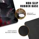 Japanese Riverside Full Moon Desk Mat Large Mouse Pad Gaming Mousepad Extended XL Keyboard Mat Computer Laptop Mouse Desktop Mat 31.5 X 11.8 Desk Decor (Dark Moon Canyon)