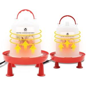 2Pack Chicken Waterer Heated for Winter 3L & 6L Chicken Water Heater with Adjustable Leg Support 35W BPA-Free Heated Poultry Waterer Heavy Duty All in One Heated Waterer for Chicken Coop
