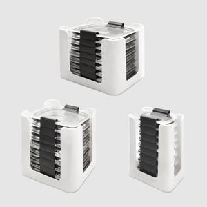 Food Container Lid Organizer for Rubbermaid Brilliances nap-on lids,Food Container Lid Organizer for Kitchen Cabinet (3-Piece) - Holds 24 Lids for 4.7 & 3.2 Cup,1.3 Cup,0.5 Cup Containers (White)