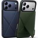 X Fold Stand for iPhone 17 Pro Case Compatible with MagSafe [Nano TechWoven] [16FT Military Grade Protection] Shockproof Anti-Slip, Slim for 17 Pro Case with Stand 6.3" - Blue