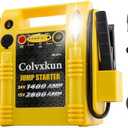 12V/24V Jump Starter,2800/1400 Peak Amp,Battery Jump Starter for Truck Car Tractor Excavator,Pure Copper Jumper Cables,Jump Box Includes Dual USB and DC Ports Power,LED Work Light