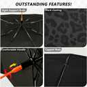 Black Leopard Windshield Sun Shade Umbrella Animal Skin Print Foldable Car Front Window Sunshade Blocks UV Rays Heat Keep Vehicle Cool (55" x 27.5")