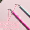 Metal Lash Lift Tool Set 2 pcs, Upgrade Eyelash Separate Tools With Groove Like Y Brush, Lash Comb Mini Size For Females Small Hand Popular Eyelash Lifting Stick Pink + Blue - Reusable 1000 Usage