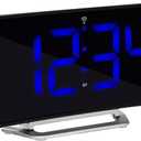 La Crosse Technology Curved Blue LED Atomic Dual Alarm Clock, 1.8 Inch (617-249)