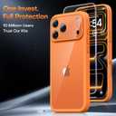 TAURI for iPhone 17 Pro Max Case, Full Camera Protection with Screen Protector, Anti-Yellowing Military-Grade Protection Shockproof Slim Phone Case for iPhone 17 ProMax, Orange