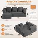 Boneless Couch Small,Convertible Sleeper Sofa Bed, Modular Sectional Sofa, Modern Tri-Folding Cloud Couch with L-Shape Chaise, Corduroy Futon Couches for Small Spaces Apartment,No Assembly