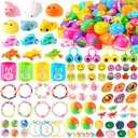 JOYIN 100Pcs Prefilled Easter Eggs with Assorted Toys, Prefilled Easter Eggs with Toys, Easter Basket Stuffers for Kids, Easter Egg Hunt, Toddler Easter Basket Stuffers