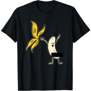 Banana Shirt Banana Striptease Censored Naked Fruit Adult T-Shirt, Size Large