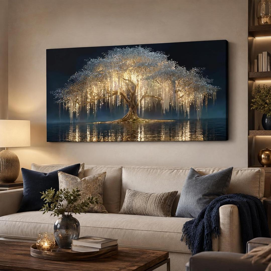 Large Tree of Life Canvas Wall Art, 20x40 Inch